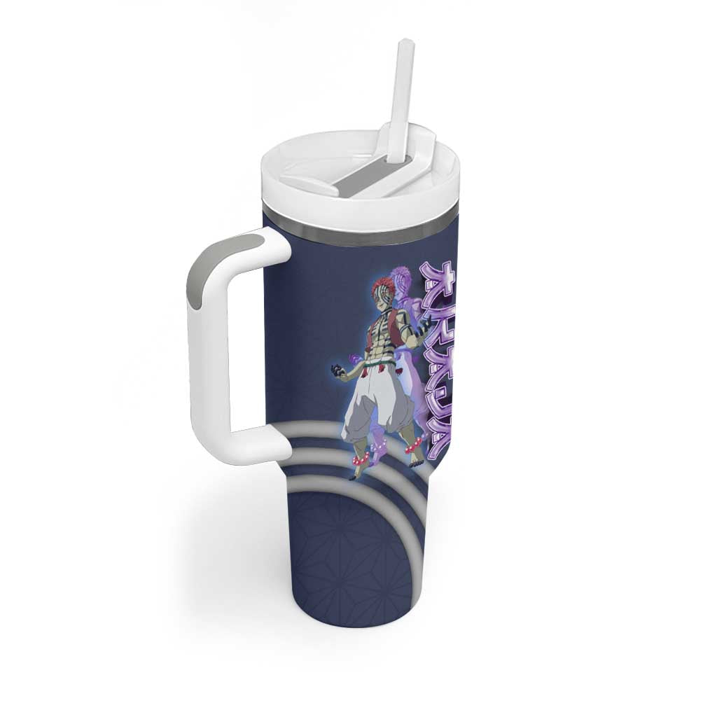 Akaza Demon Slayer Tumbler With Handle Mystic Aura Anime Ring Style