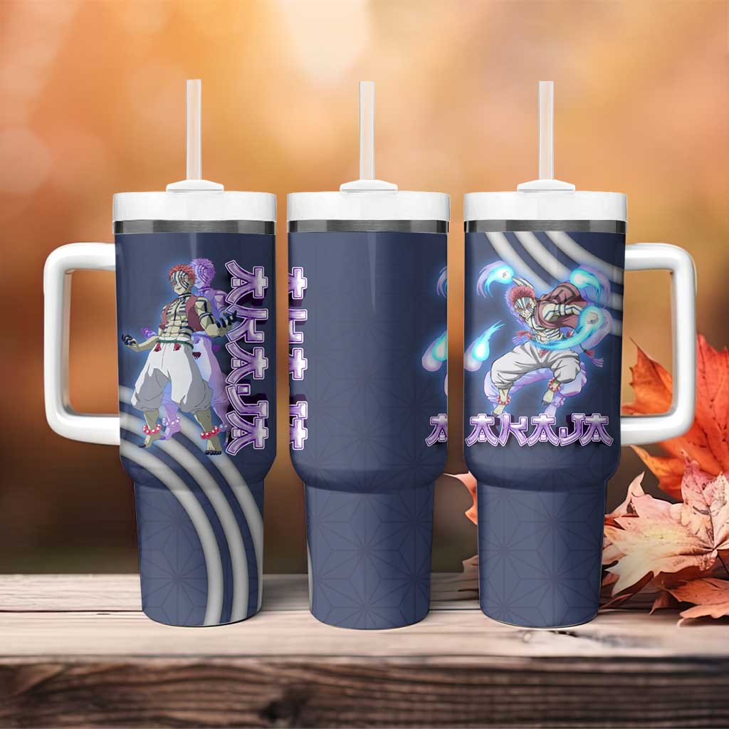 Akaza Demon Slayer Tumbler With Handle Mystic Aura Anime Ring Style