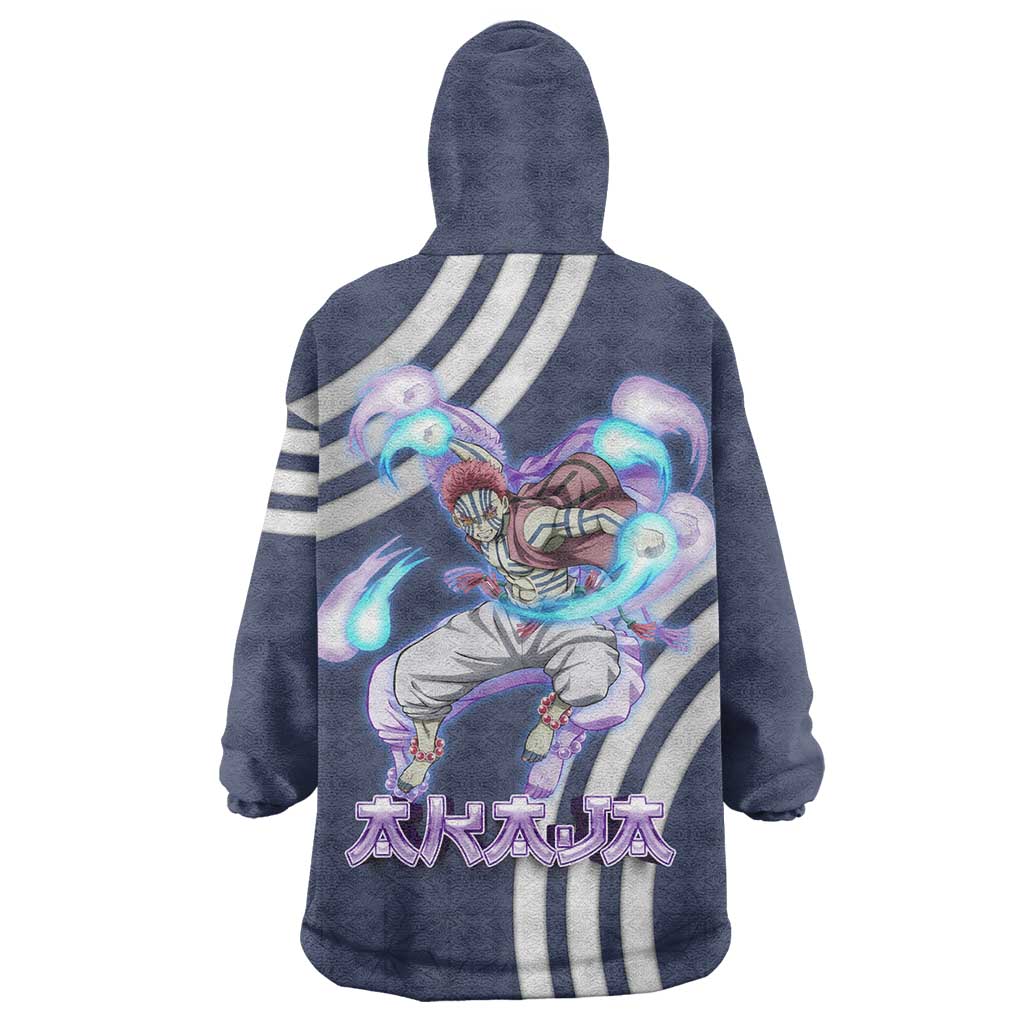 Akaza Demon Slayer Wearable Blanket Hoodie Mystic Aura Anime Ring Style