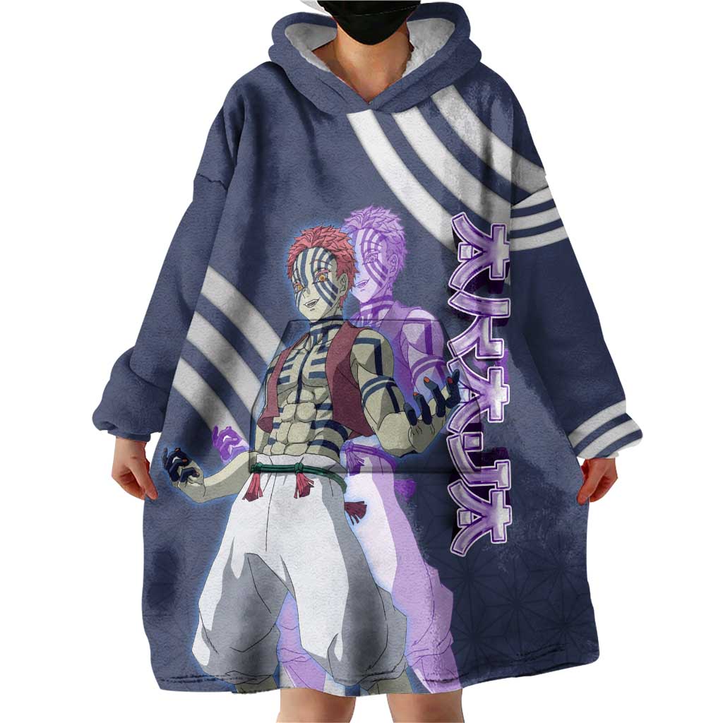 Akaza Demon Slayer Wearable Blanket Hoodie Mystic Aura Anime Ring Style