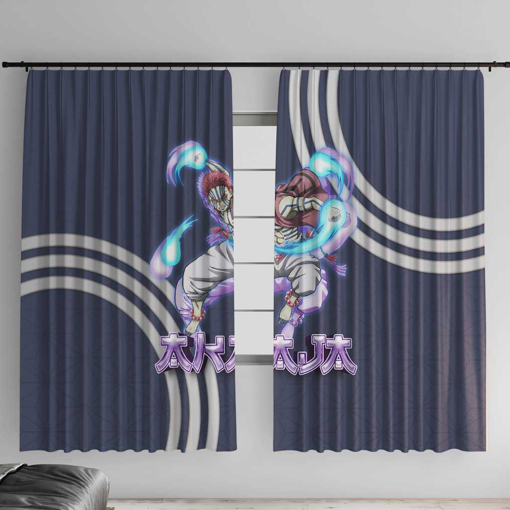 Akaza Demon Slayer Window Curtain Mystic Aura Anime Ring Style