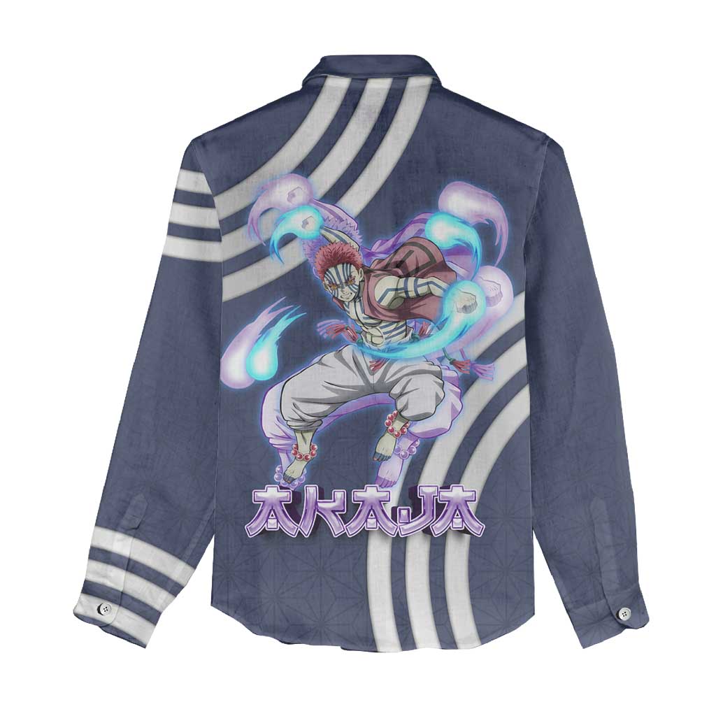 Akaza Demon Slayer Women Casual Shirt Mystic Aura Anime Ring Style