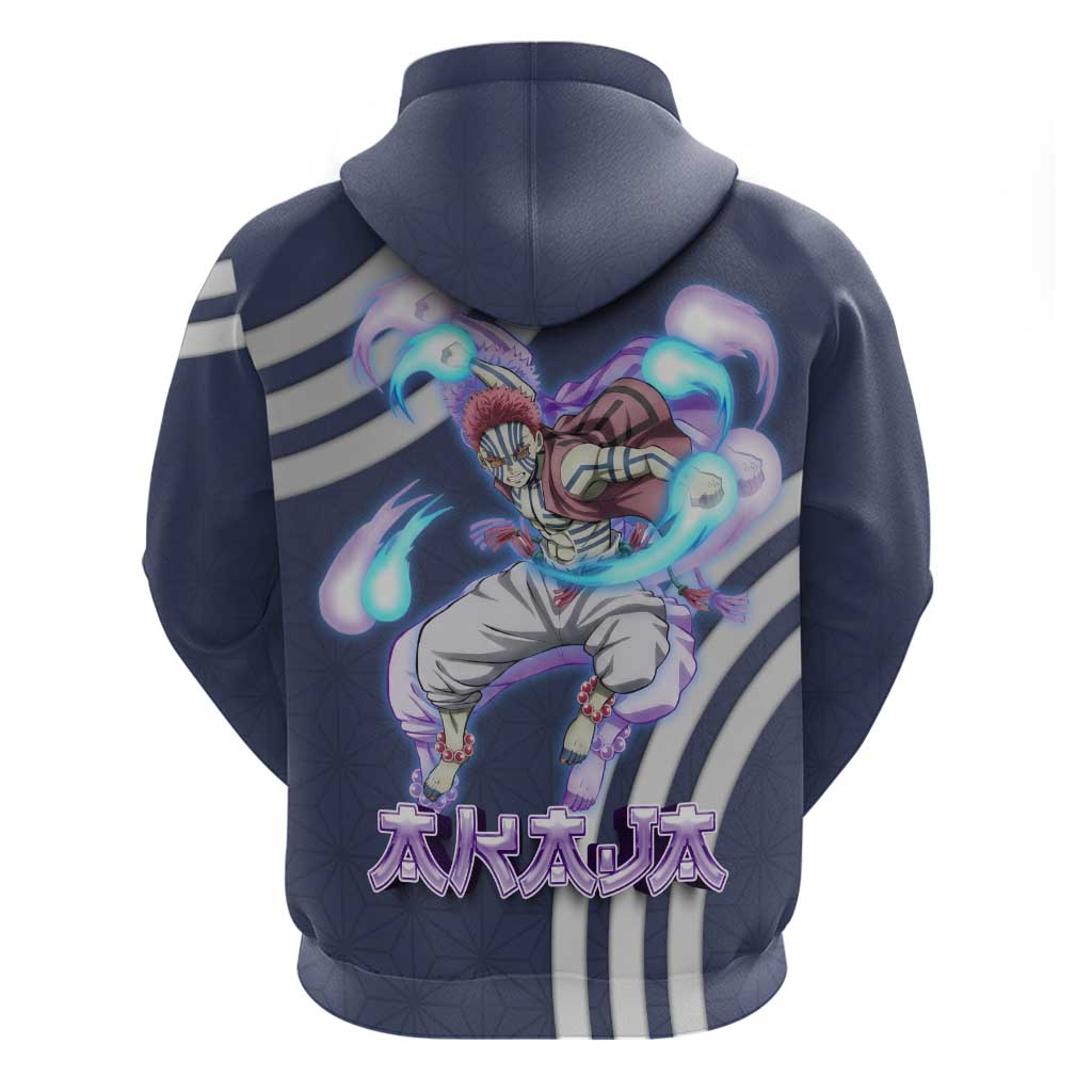 Akaza Demon Slayer Zip Hoodie Mystic Aura Anime Ring Style