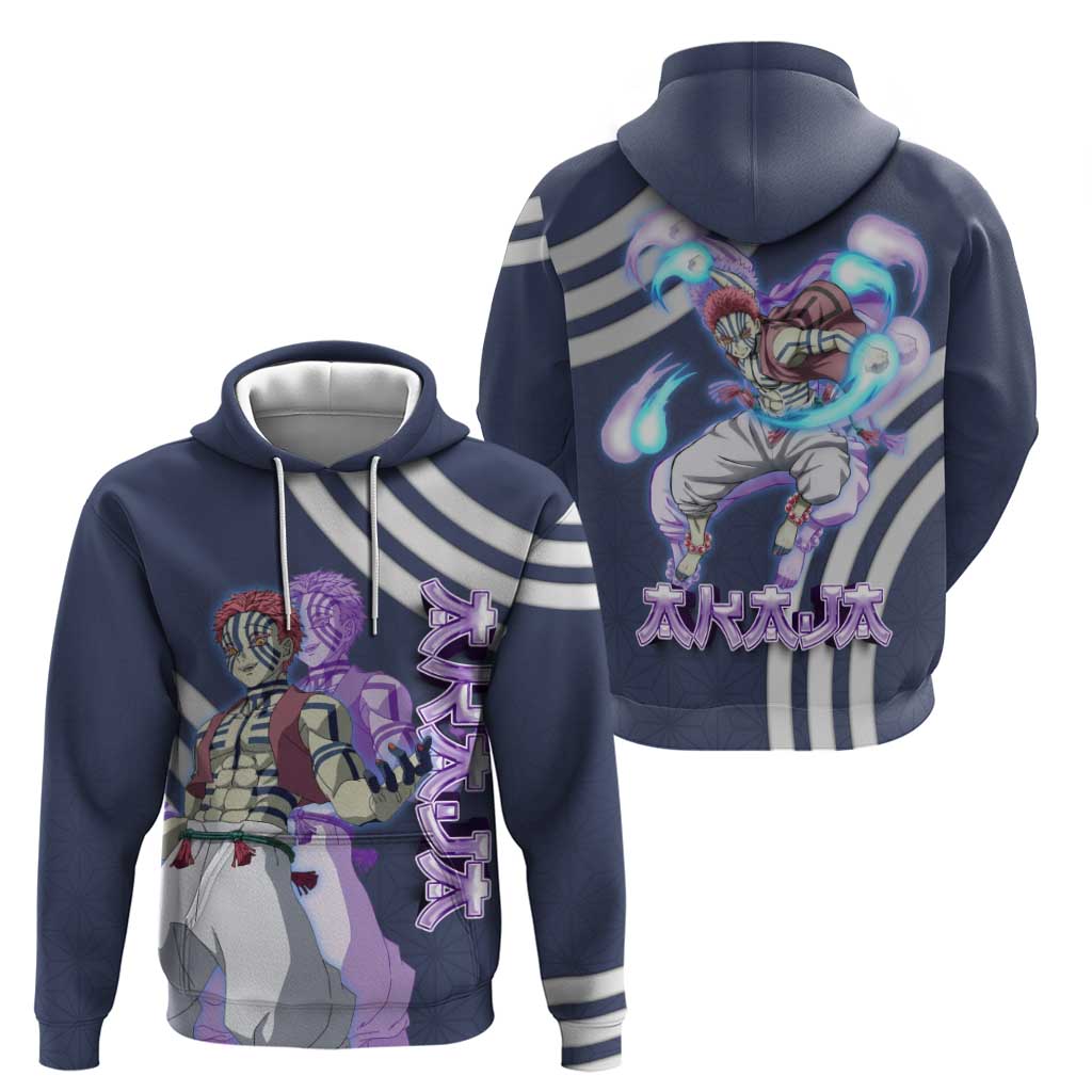 Akaza Demon Slayer Zip Hoodie Mystic Aura Anime Ring Style