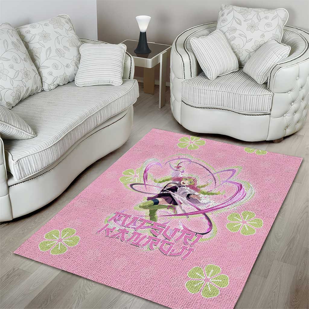 Kanroji Mitsuri Demon Slayer Area Rug Pastel Blossom Anime Lovecore Style