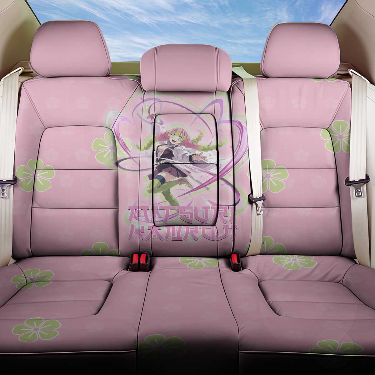 Kanroji Mitsuri Demon Slayer Back Car Seat Cover Pastel Blossom Anime Lovecore Style