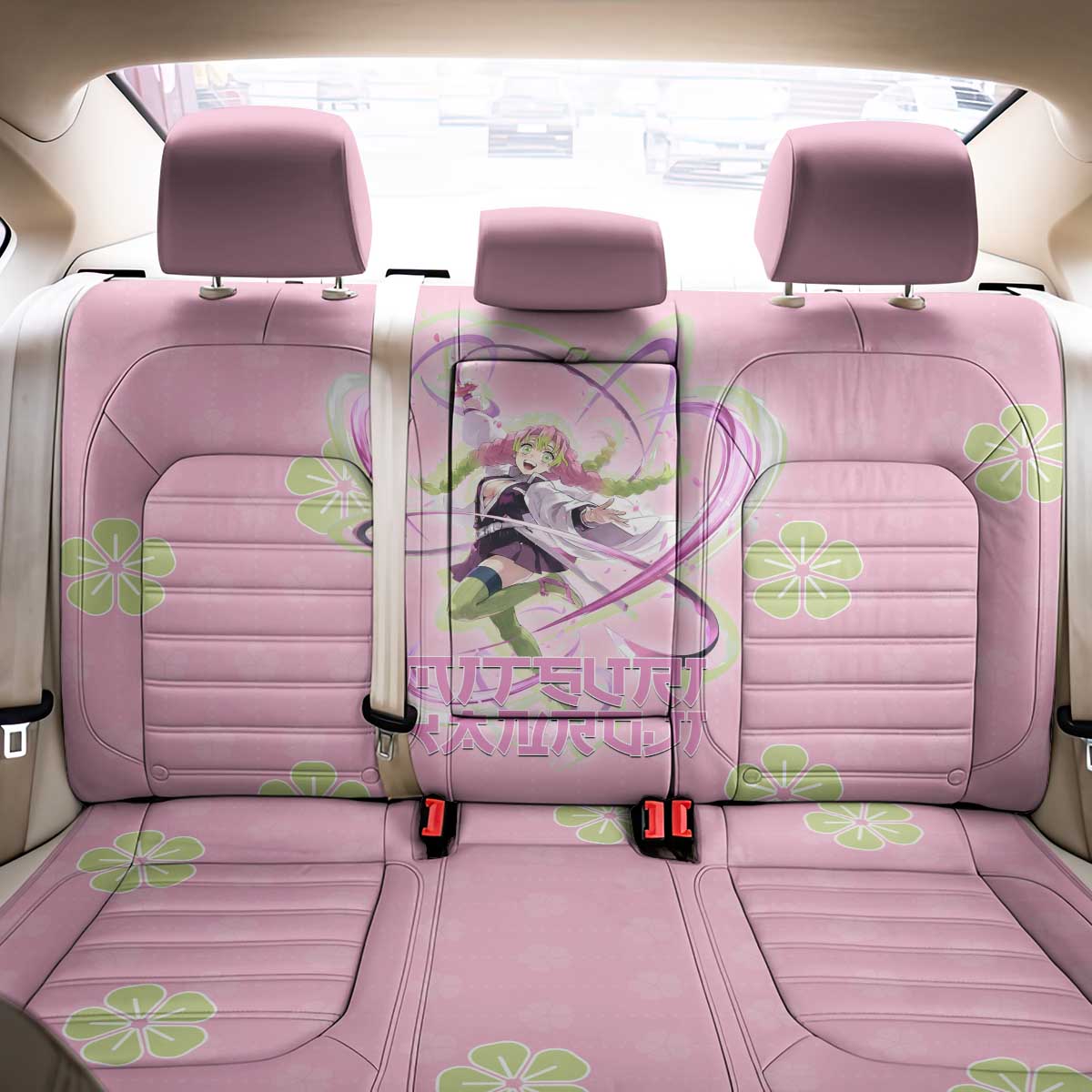 Kanroji Mitsuri Demon Slayer Back Car Seat Cover Pastel Blossom Anime Lovecore Style