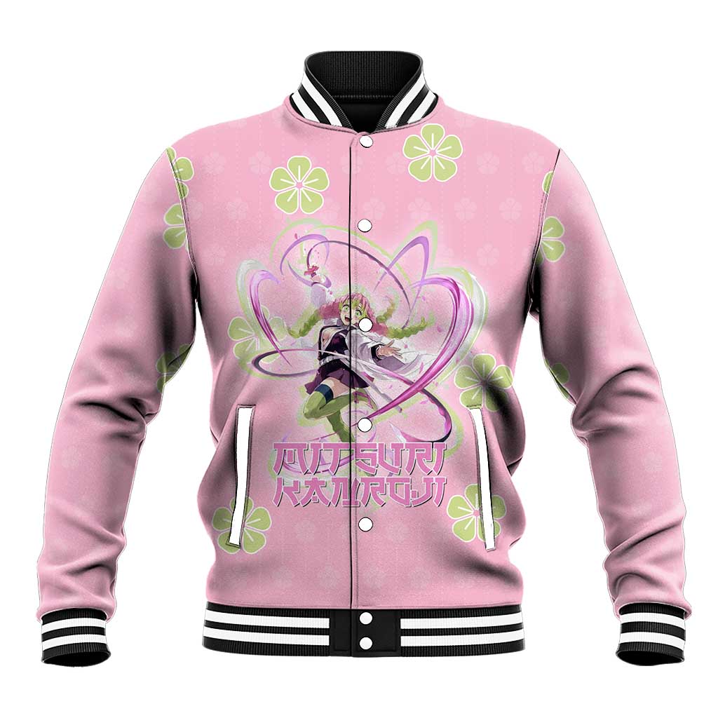 Kanroji Mitsuri Demon Slayer Baseball Jacket Pastel Blossom Anime Lovecore Style
