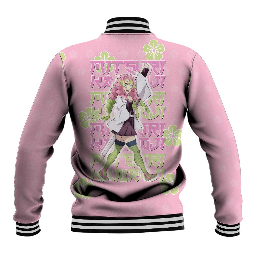 Kanroji Mitsuri Demon Slayer Baseball Jacket Pastel Blossom Anime Lovecore Style