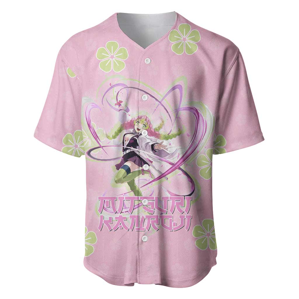 Kanroji Mitsuri Demon Slayer Baseball Jersey Pastel Blossom Anime Lovecore Style