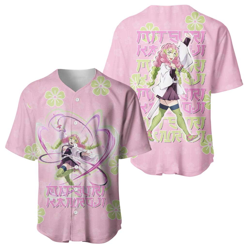 Kanroji Mitsuri Demon Slayer Baseball Jersey Pastel Blossom Anime Lovecore Style