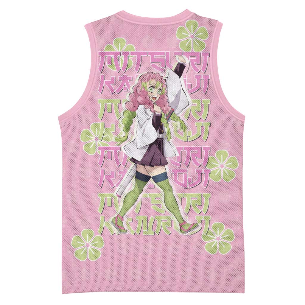 Kanroji Mitsuri Demon Slayer Basketball Jersey Pastel Blossom Anime Lovecore Style