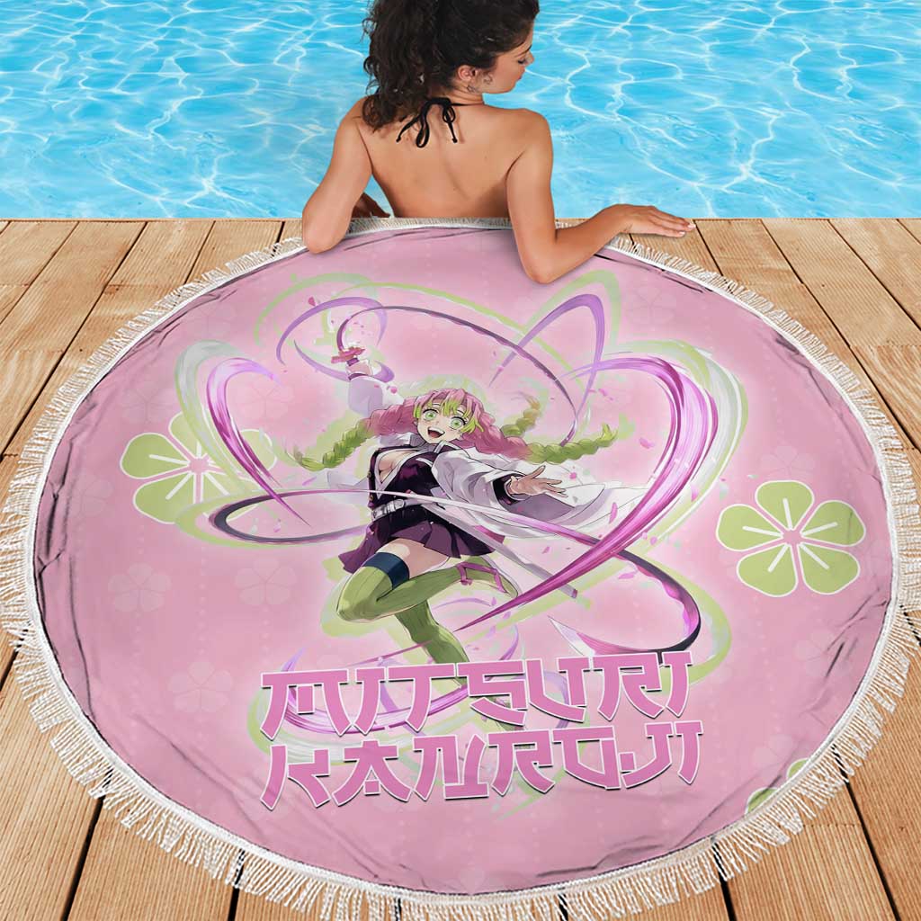 Kanroji Mitsuri Demon Slayer Beach Blanket Pastel Blossom Anime Lovecore Style
