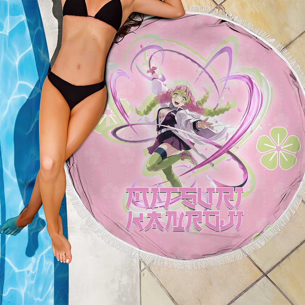 Kanroji Mitsuri Demon Slayer Beach Blanket Pastel Blossom Anime Lovecore Style