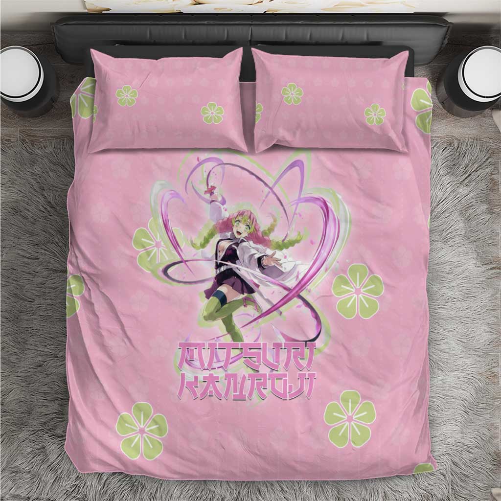 Kanroji Mitsuri Demon Slayer Bedding Set Pastel Blossom Anime Lovecore Style