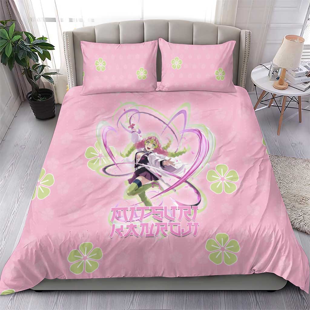 Kanroji Mitsuri Demon Slayer Bedding Set Pastel Blossom Anime Lovecore Style