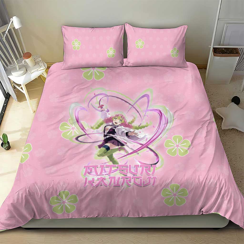Kanroji Mitsuri Demon Slayer Bedding Set Pastel Blossom Anime Lovecore Style