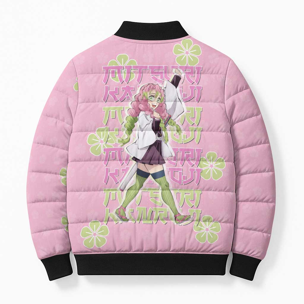 Kanroji Mitsuri Demon Slayer Bomber Puffer Jacket Pastel Blossom Anime Lovecore Style