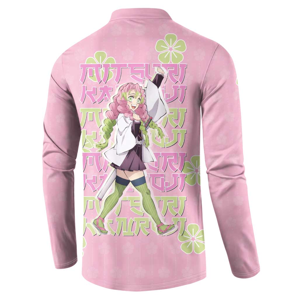 Kanroji Mitsuri Demon Slayer Button Sweatshirt Pastel Blossom Anime Lovecore Style