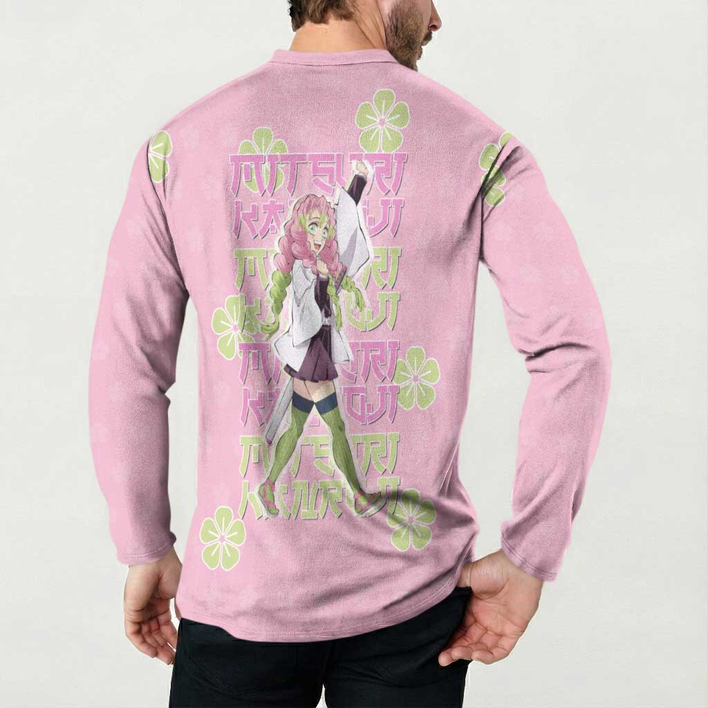 Kanroji Mitsuri Demon Slayer Button Sweatshirt Pastel Blossom Anime Lovecore Style