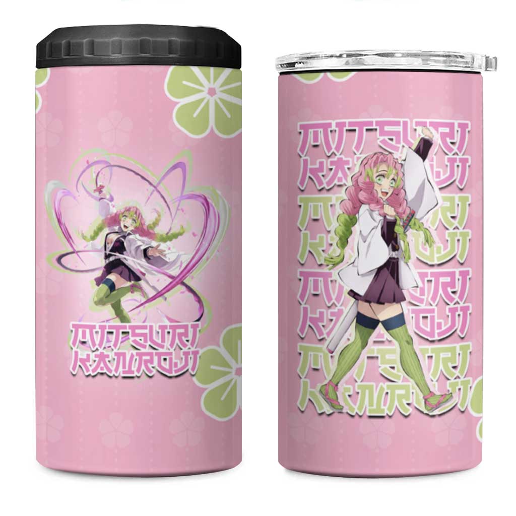 Kanroji Mitsuri Demon Slayer 4 in 1 Can Cooler Tumbler Pastel Blossom Anime Lovecore Style