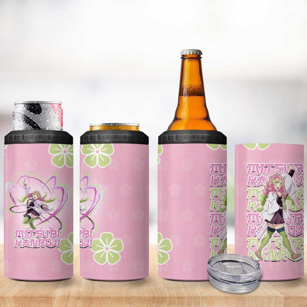 Kanroji Mitsuri Demon Slayer 4 in 1 Can Cooler Tumbler Pastel Blossom Anime Lovecore Style