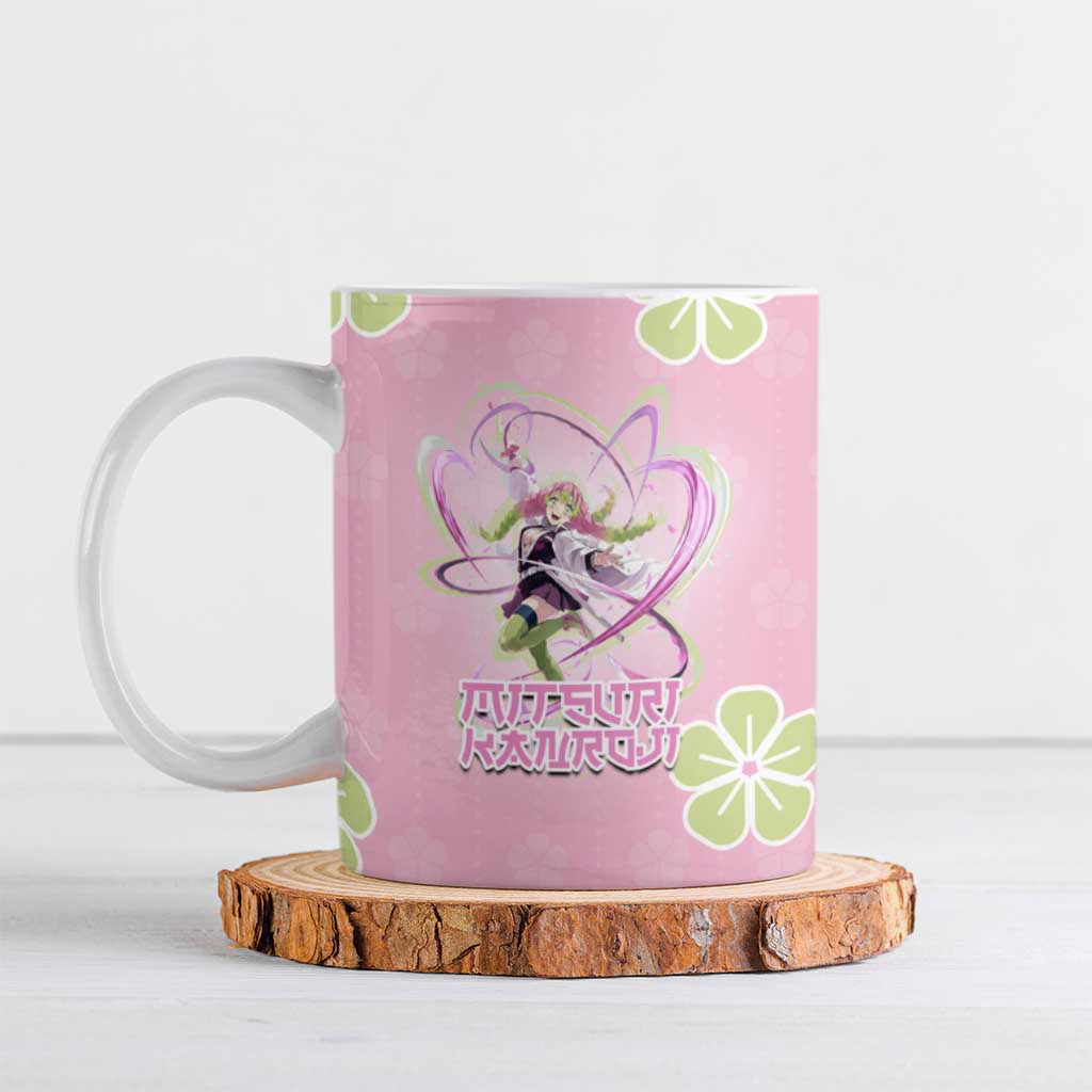 Kanroji Mitsuri Demon Slayer Ceramic Mug Pastel Blossom Anime Lovecore Style
