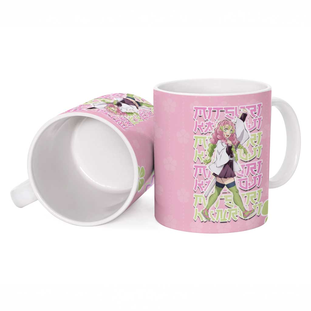 Kanroji Mitsuri Demon Slayer Ceramic Mug Pastel Blossom Anime Lovecore Style