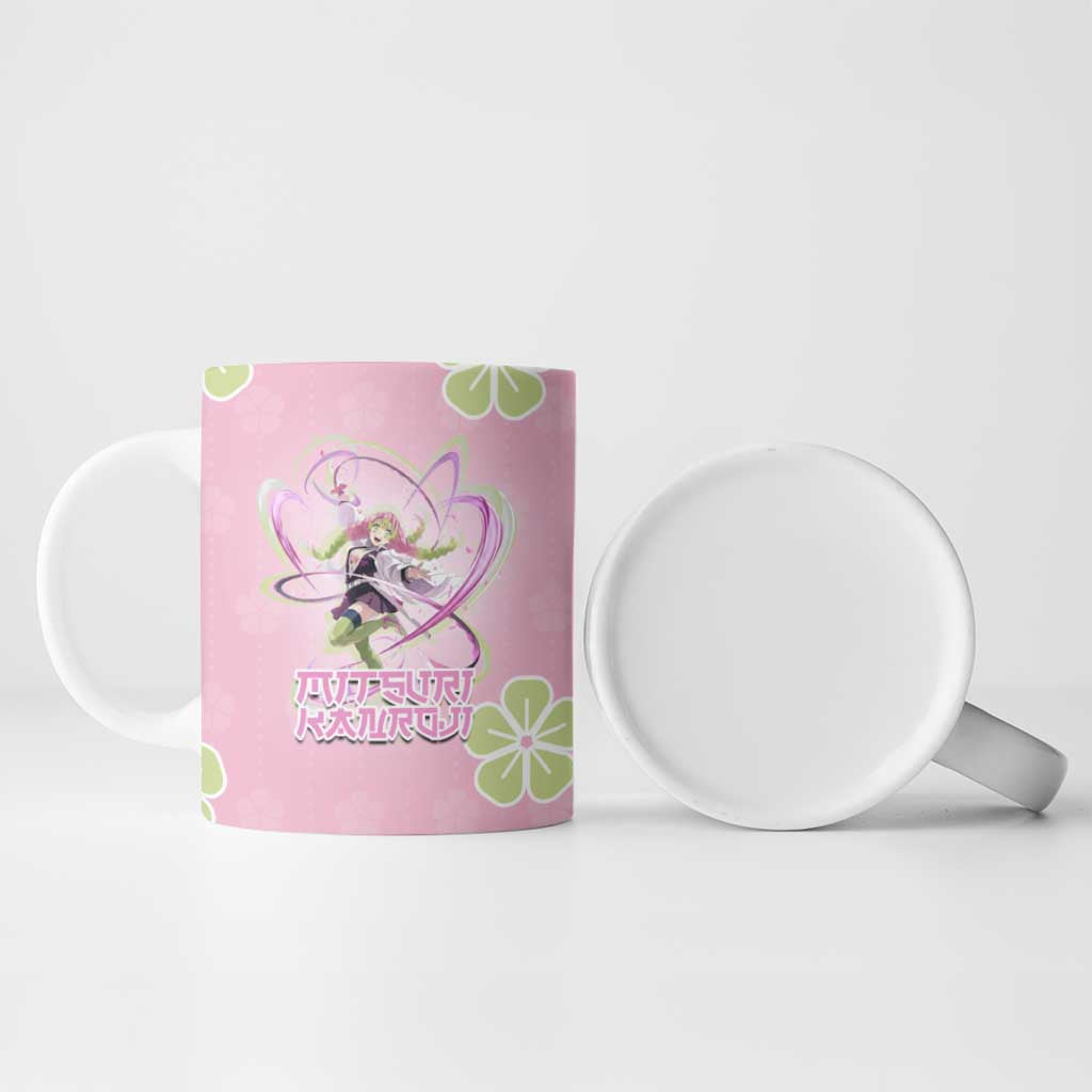 Kanroji Mitsuri Demon Slayer Ceramic Mug Pastel Blossom Anime Lovecore Style