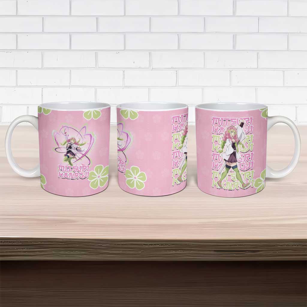 Kanroji Mitsuri Demon Slayer Ceramic Mug Pastel Blossom Anime Lovecore Style