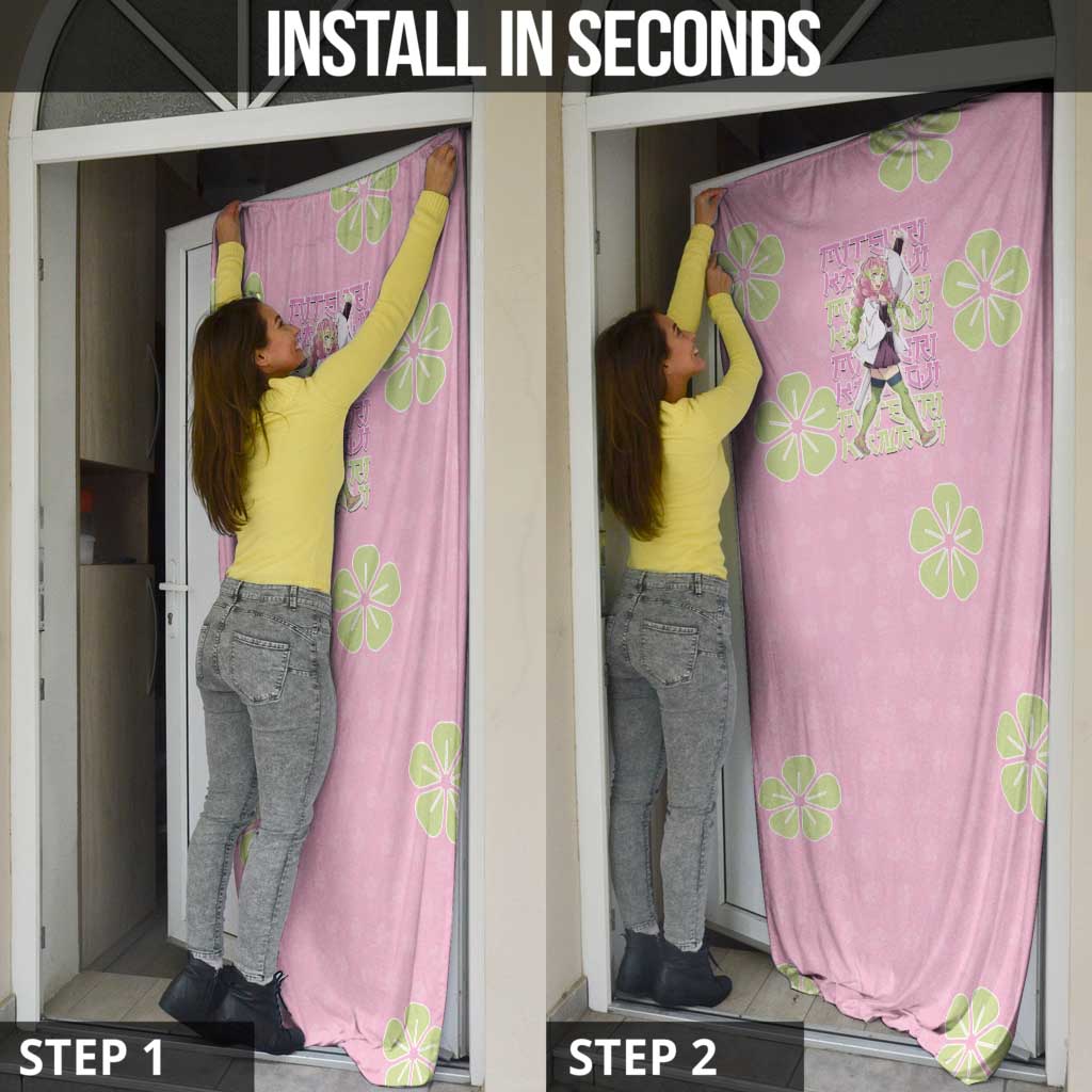 Kanroji Mitsuri Demon Slayer Door Cover Pastel Blossom Anime Lovecore Style