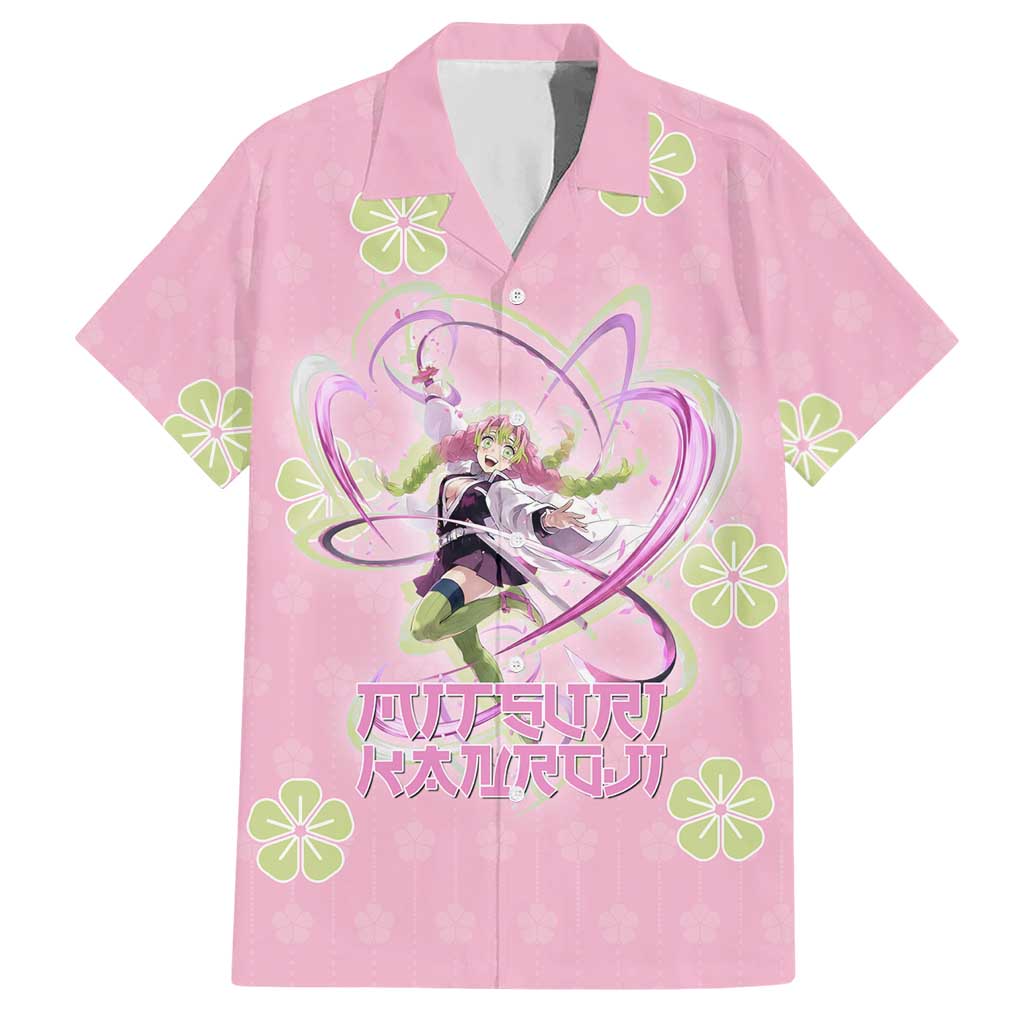 Kanroji Mitsuri Demon Slayer Hawaiian Shirt Pastel Blossom Anime Lovecore Style