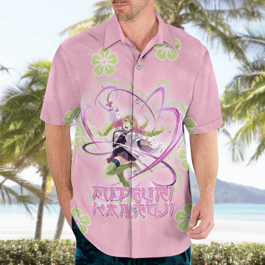 Kanroji Mitsuri Demon Slayer Hawaiian Shirt Pastel Blossom Anime Lovecore Style