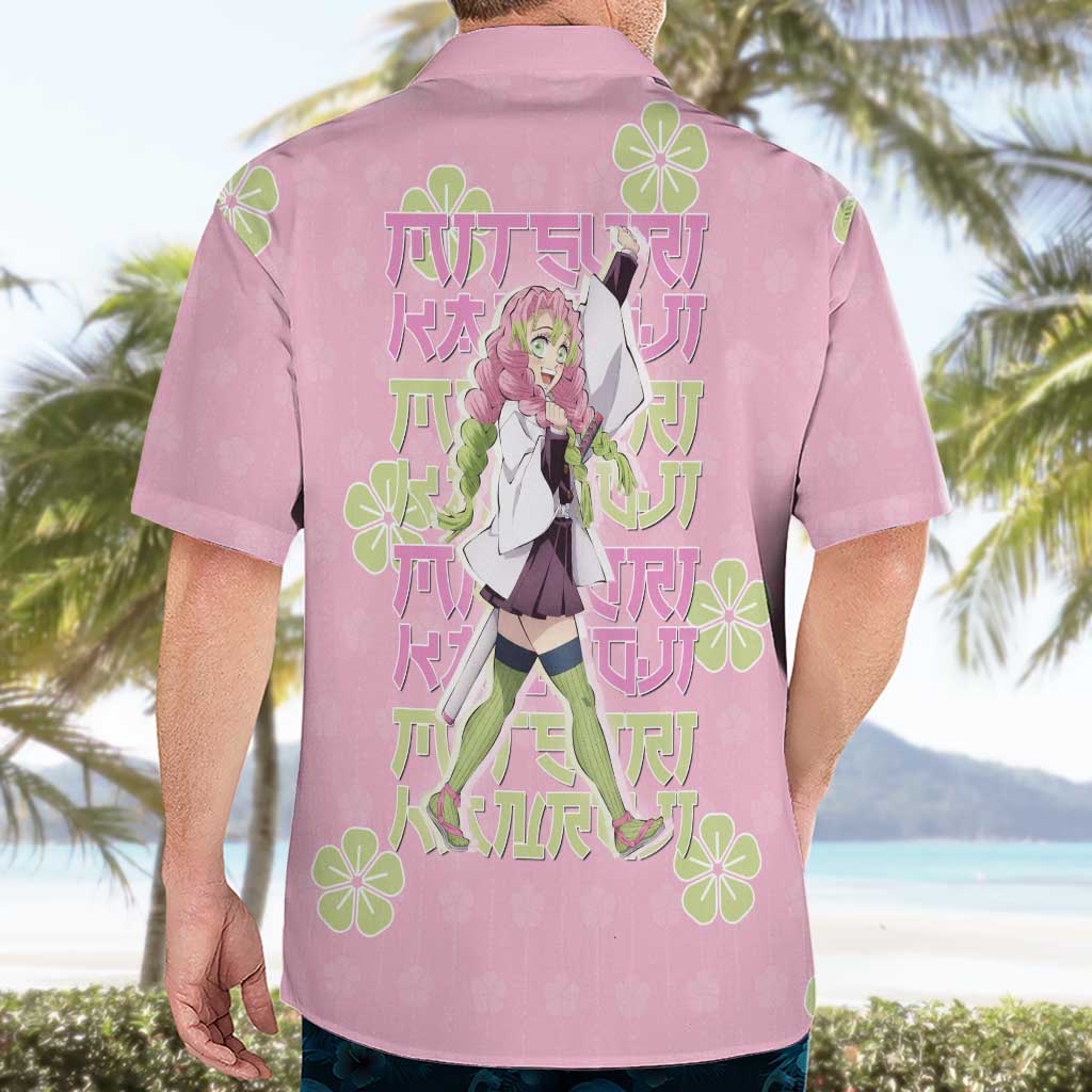 Kanroji Mitsuri Demon Slayer Hawaiian Shirt Pastel Blossom Anime Lovecore Style