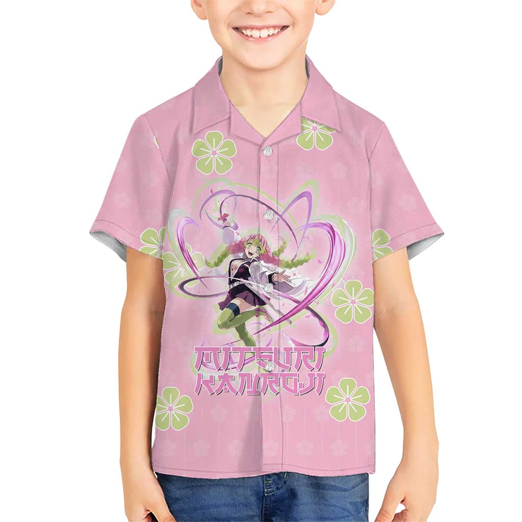 Kanroji Mitsuri Demon Slayer Hawaiian Shirt Pastel Blossom Anime Lovecore Style