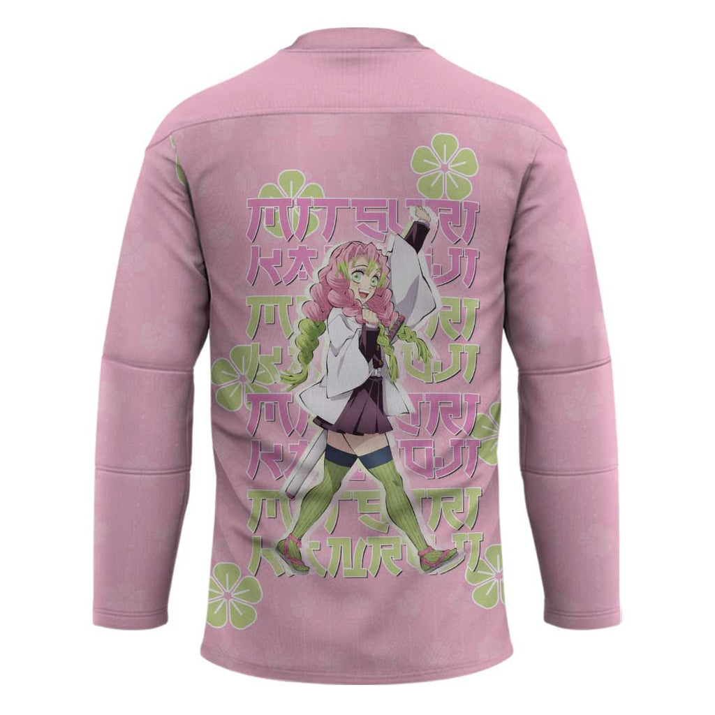 Kanroji Mitsuri Demon Slayer Hockey Jersey Pastel Blossom Anime Lovecore Style