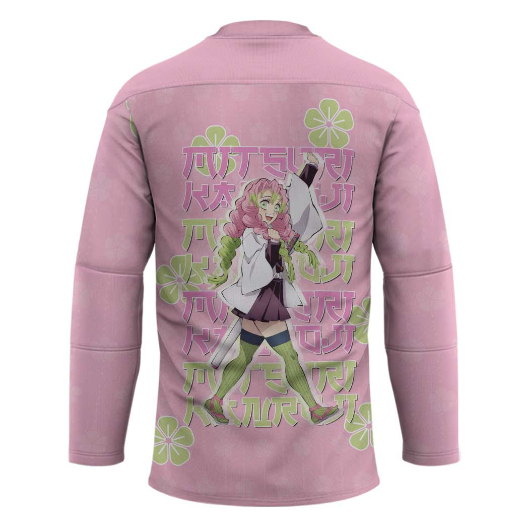 Kanroji Mitsuri Demon Slayer Hockey Jersey Pastel Blossom Anime Lovecore Style