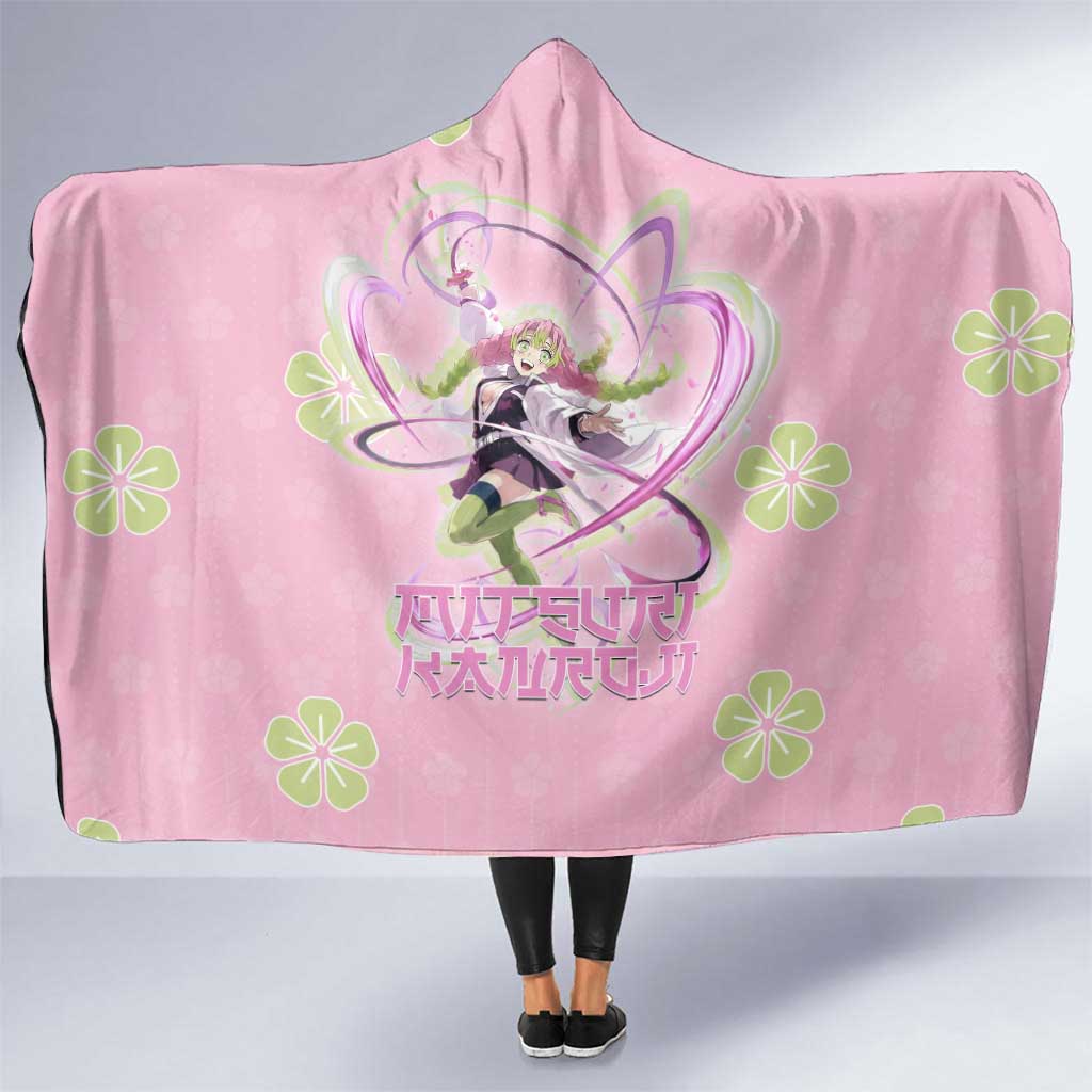 Kanroji Mitsuri Demon Slayer Hooded Blanket Pastel Blossom Anime Lovecore Style
