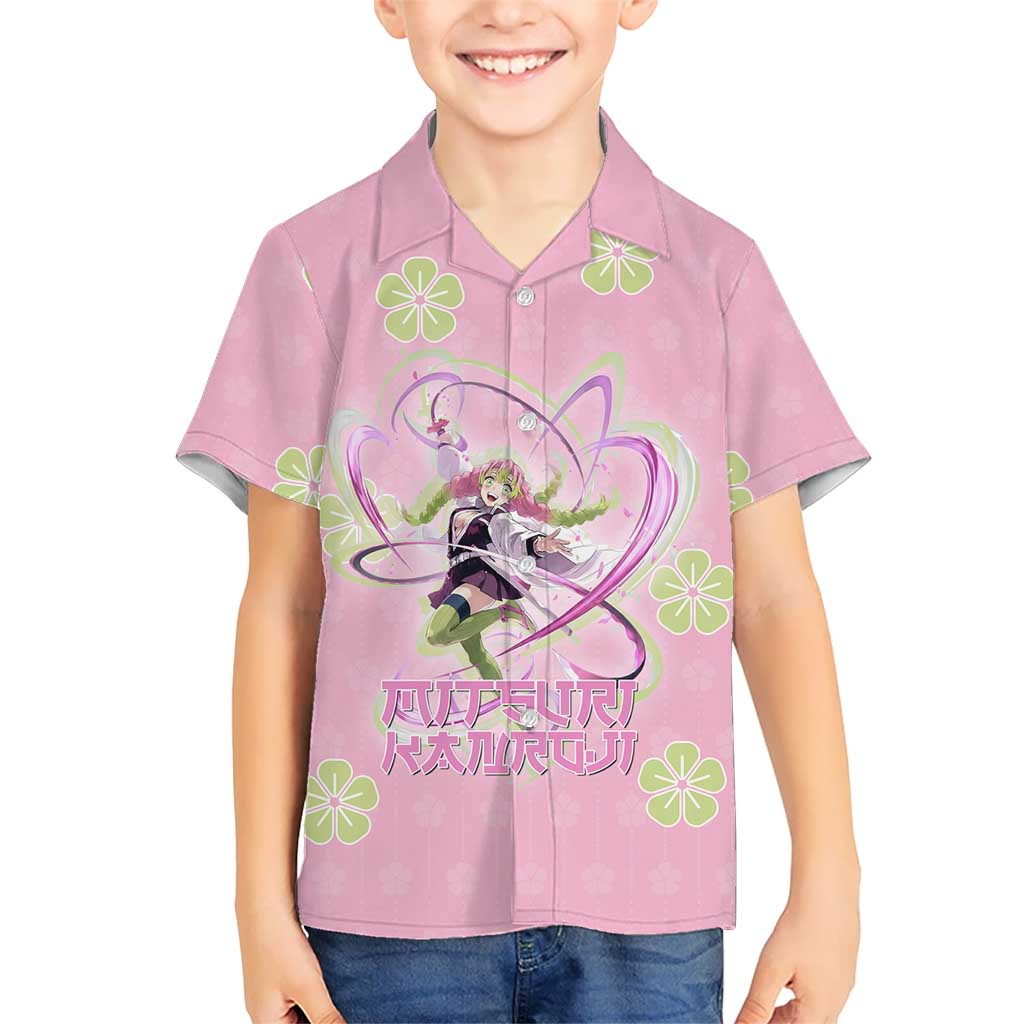 Kanroji Mitsuri Demon Slayer Kid Hawaiian Shirt Pastel Blossom Anime Lovecore Style