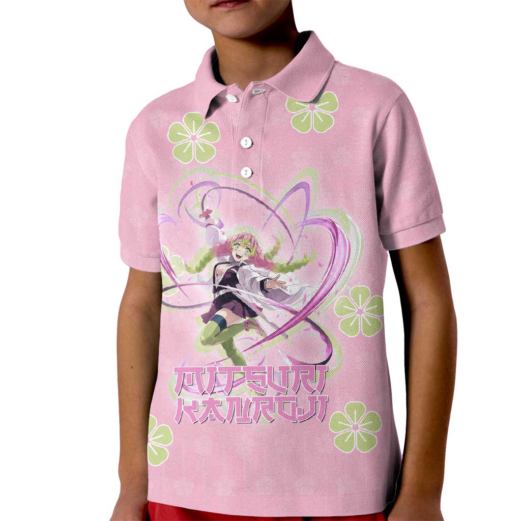 Kanroji Mitsuri Demon Slayer Kid Polo Shirt Pastel Blossom Anime Lovecore Style