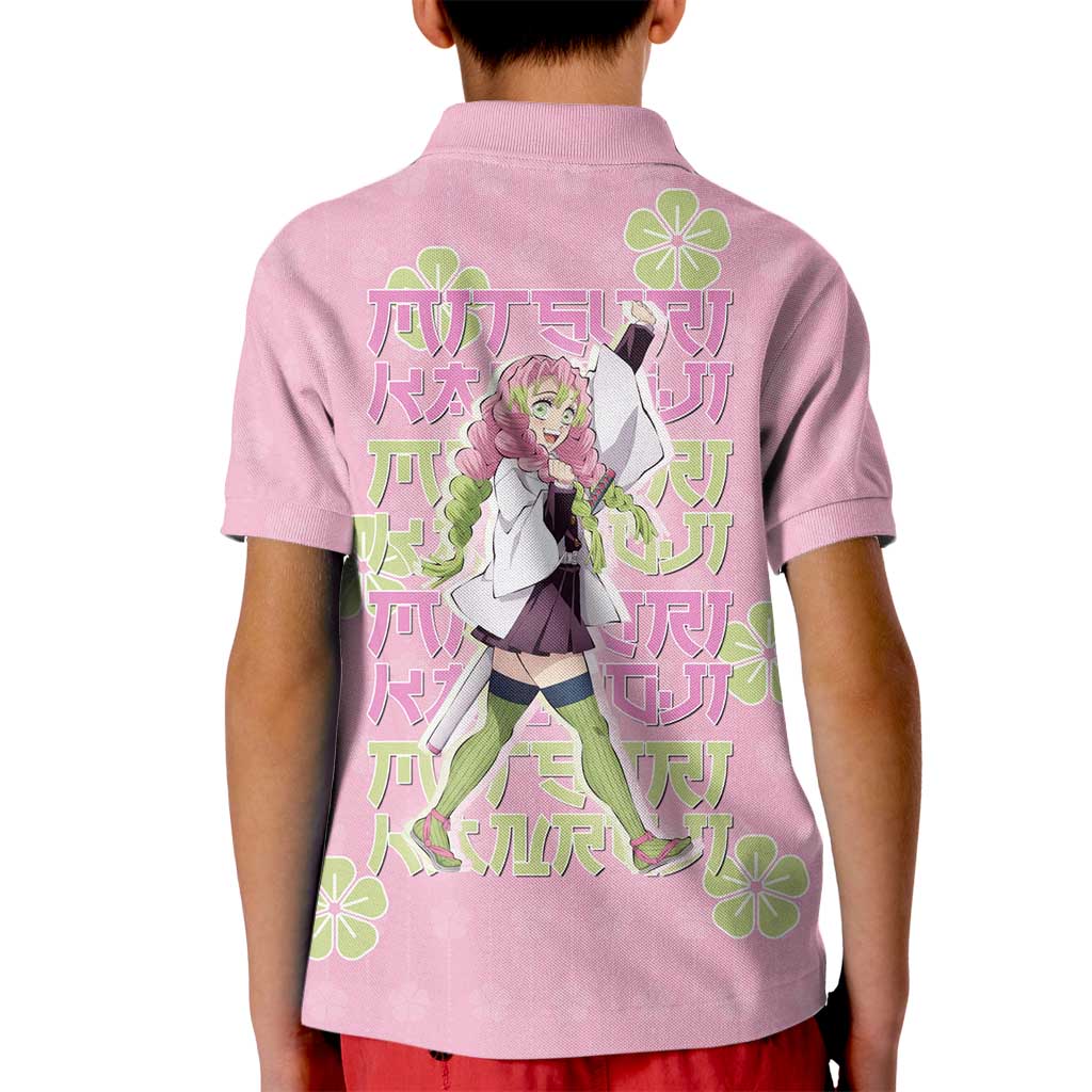 Kanroji Mitsuri Demon Slayer Kid Polo Shirt Pastel Blossom Anime Lovecore Style