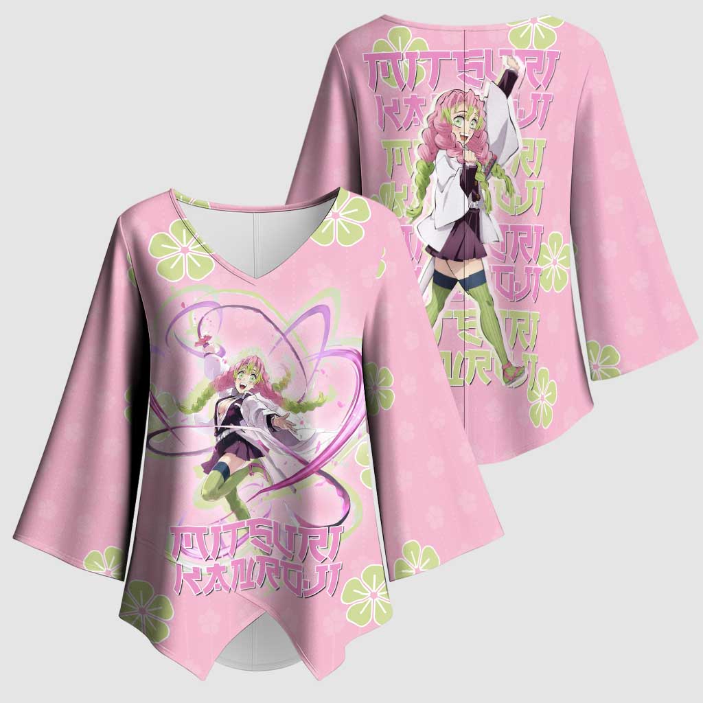 Kanroji Mitsuri Demon Slayer Kimono Sleeve Blouse Pastel Blossom Anime Lovecore Style
