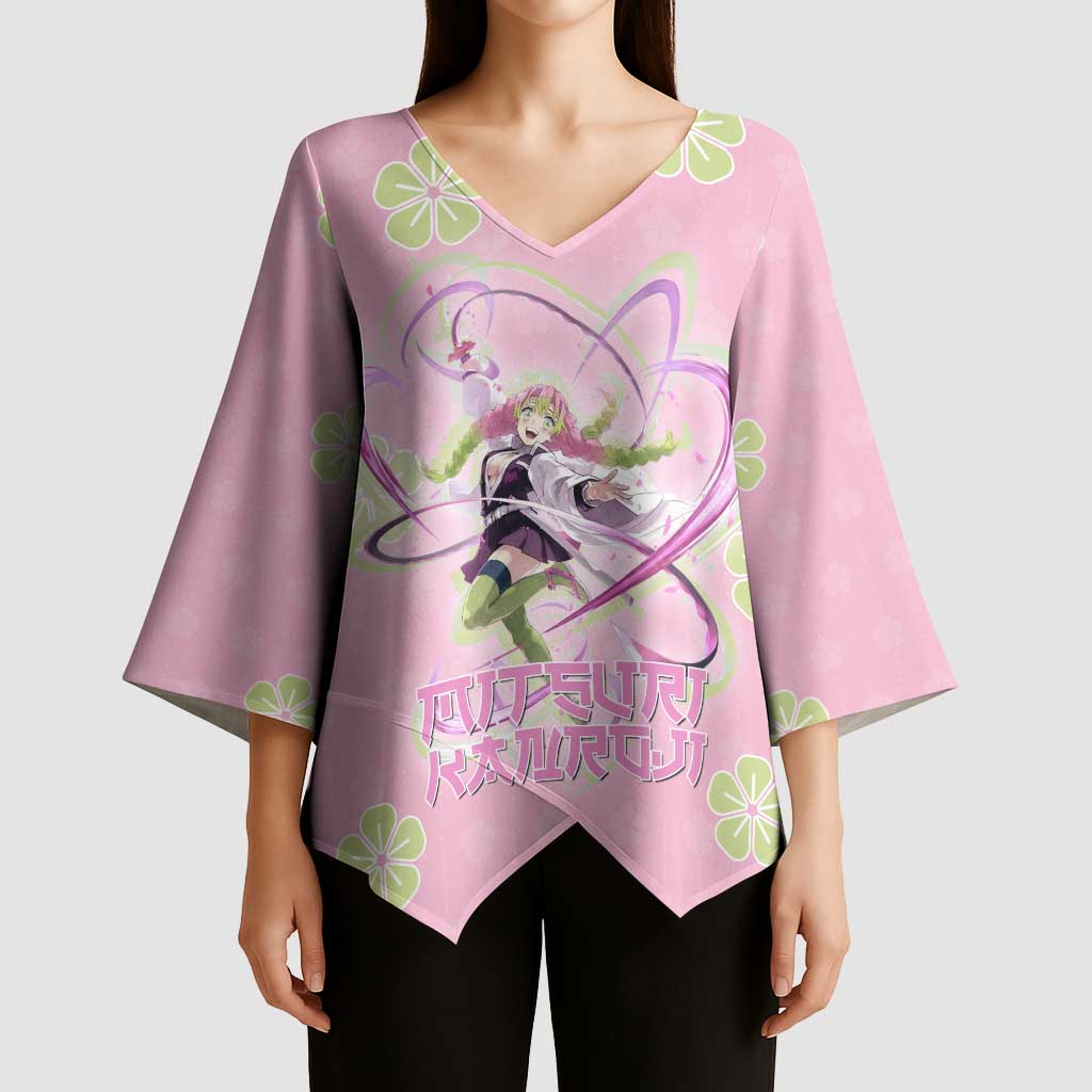 Kanroji Mitsuri Demon Slayer Kimono Sleeve Blouse Pastel Blossom Anime Lovecore Style