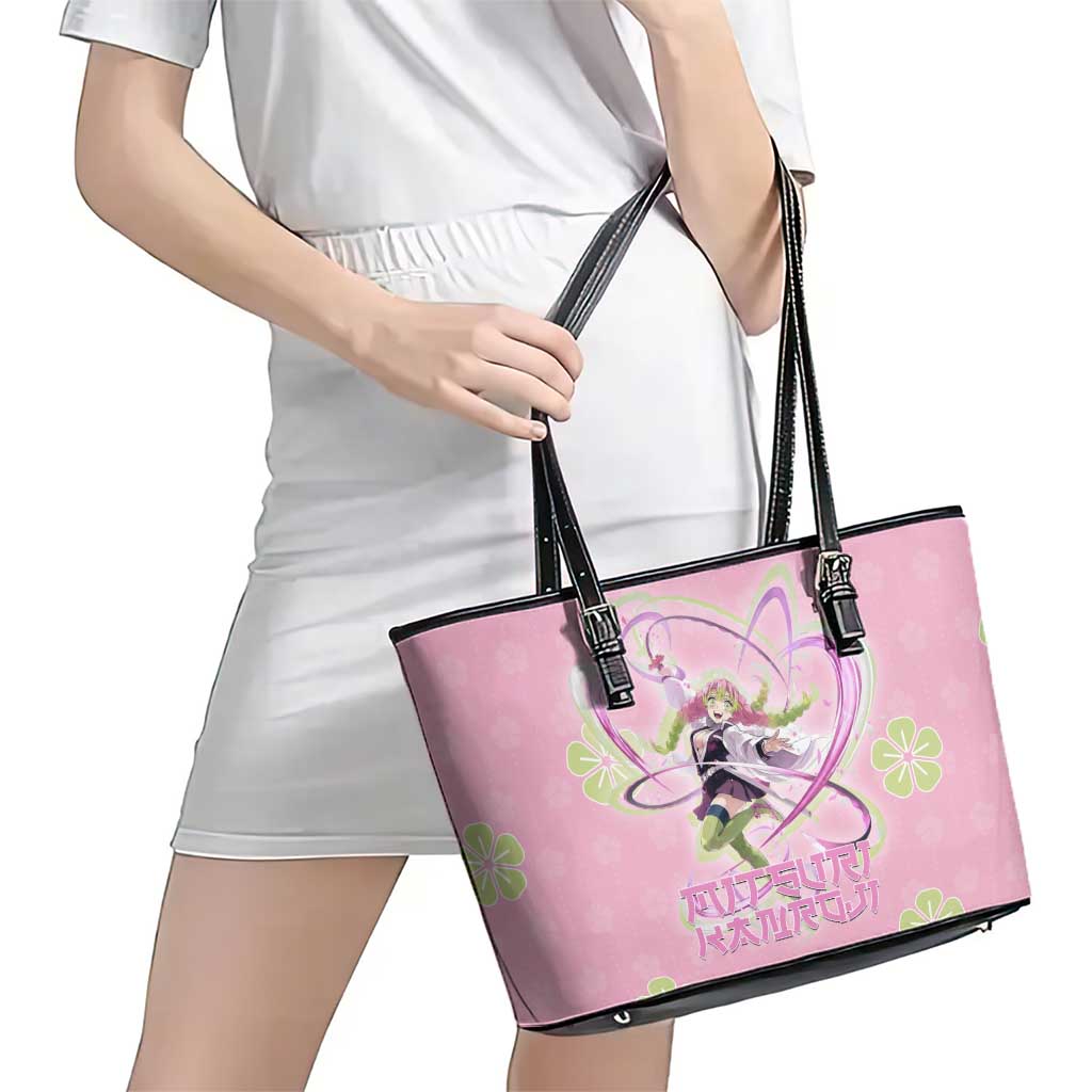 Kanroji Mitsuri Demon Slayer Leather Tote Bag Pastel Blossom Anime Lovecore Style