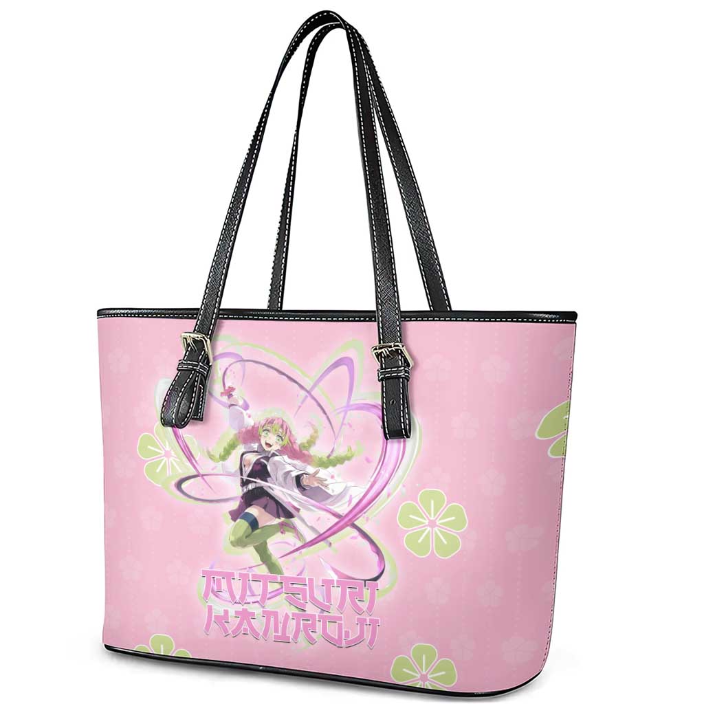 Kanroji Mitsuri Demon Slayer Leather Tote Bag Pastel Blossom Anime Lovecore Style
