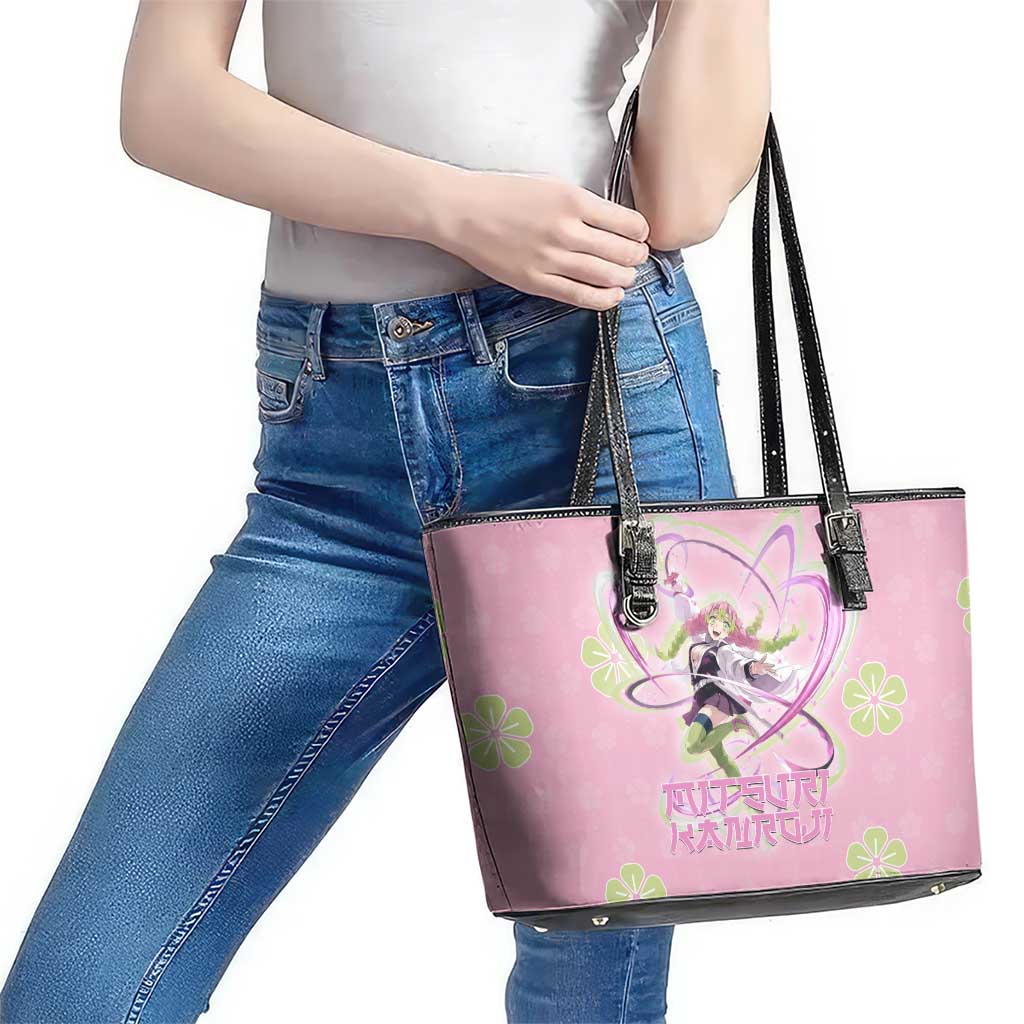 Kanroji Mitsuri Demon Slayer Leather Tote Bag Pastel Blossom Anime Lovecore Style
