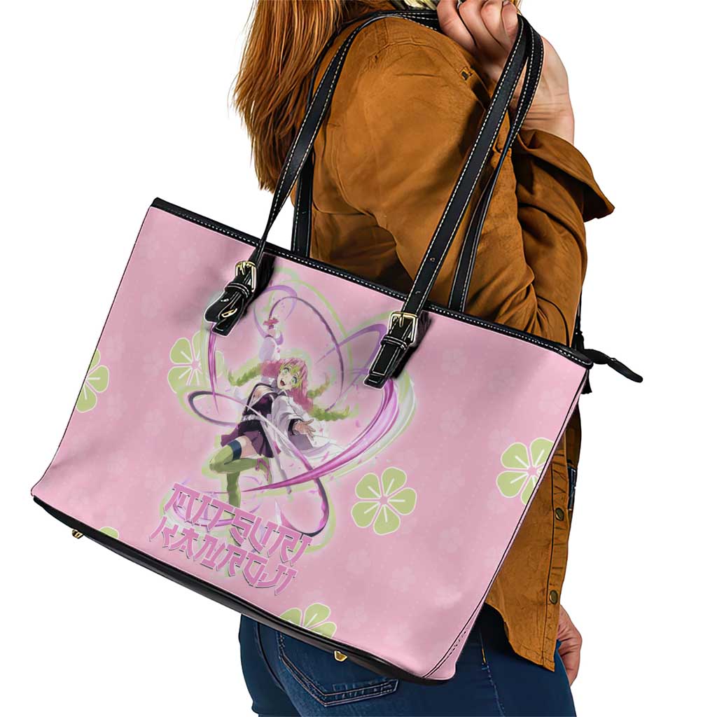 Kanroji Mitsuri Demon Slayer Leather Tote Bag Pastel Blossom Anime Lovecore Style