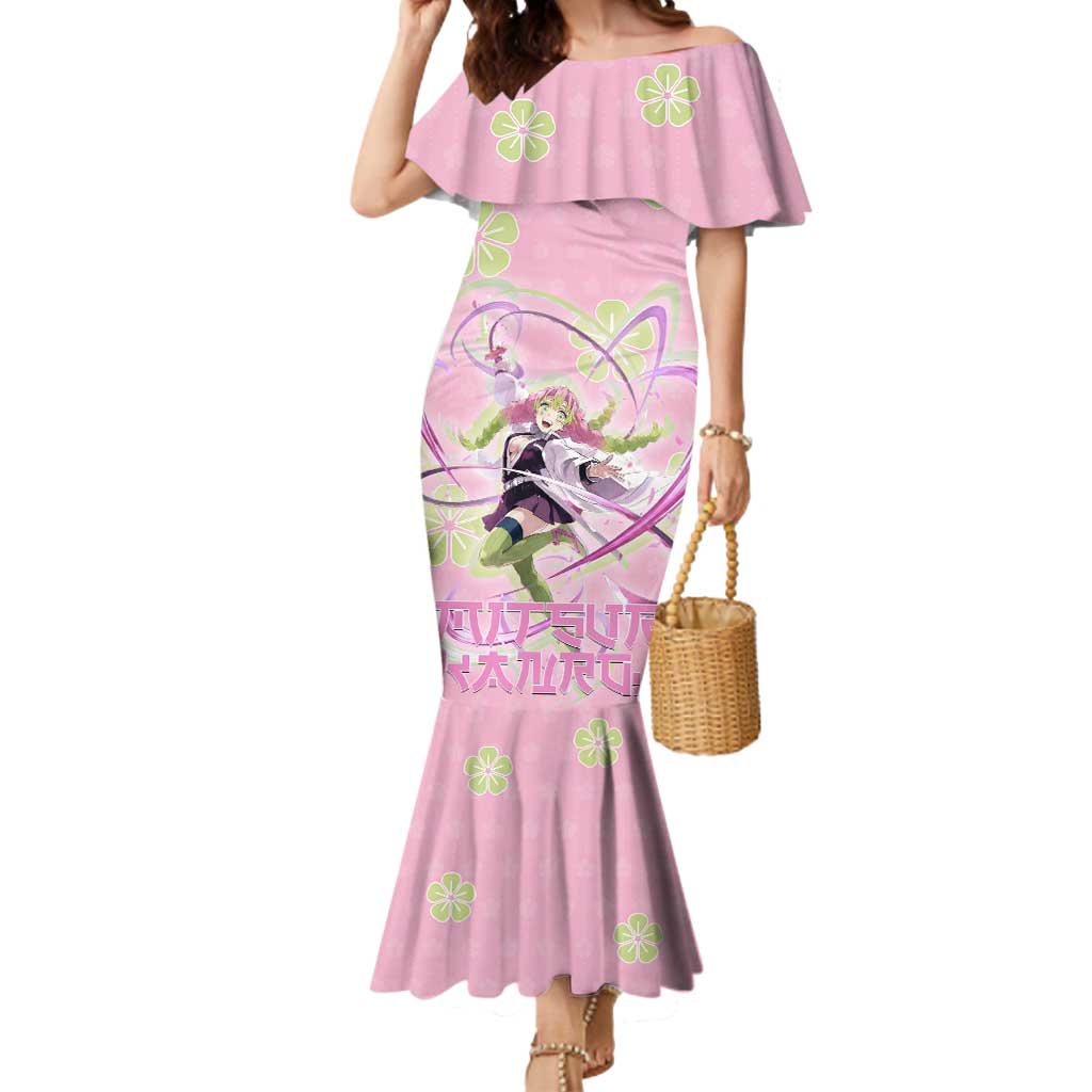 Kanroji Mitsuri Demon Slayer Mermaid Dress Pastel Blossom Anime Lovecore Style