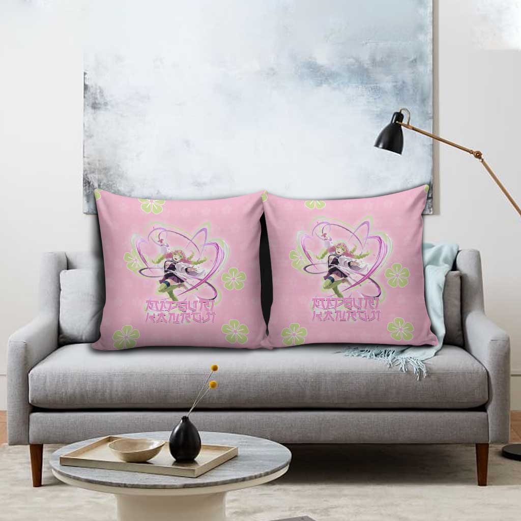 Kanroji Mitsuri Demon Slayer Pillow Cover Pastel Blossom Anime Lovecore Style