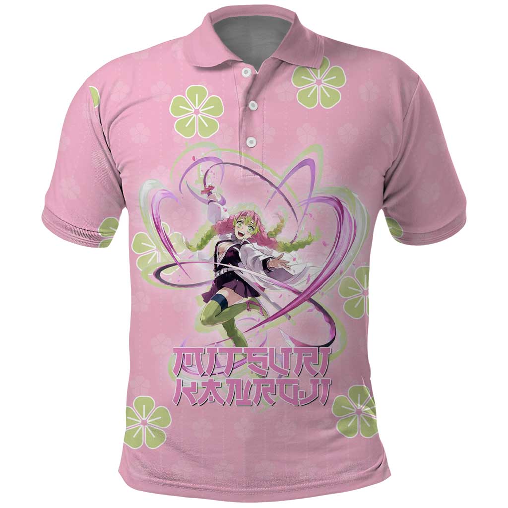Kanroji Mitsuri Demon Slayer Polo Shirt Pastel Blossom Anime Lovecore Style